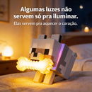 Lamparina Lobo do Minecraft – Luz de Conforto Nostálgica, Presente Perfeito para Fãs RGB