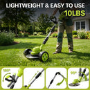 🌿⚡21V 3-in-1 Cordless String Trimmer, Edger & Mini Mower – 2 Batteries Included