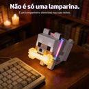 Lamparina Lobo do Minecraft – Luz de Conforto Nostálgica, Presente Perfeito para Fãs RGB