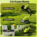 🌿⚡21V 3-in-1 Cordless String Trimmer, Edger & Mini Mower – 2 Batteries Included