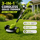 🌿⚡21V 3-in-1 Cordless String Trimmer, Edger & Mini Mower – 2 Batteries Included