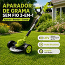 [NOVIDADE] Cortador de Grama 3 em 1 Sem Fio 21V com 2 Baterias Recarregáveis