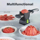 Conjunto de fatiador de carne manual e afiador de facas – Aço inoxidável