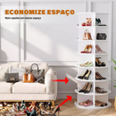 Sapateira Giratória Branca 8 Níveis | Para Sapatos, Botas, Bolsas e Acessórios