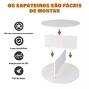 Sapateira Giratória Branca 8 Níveis | Para Sapatos, Botas, Bolsas e Acessórios