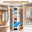Sapateira Giratória Branca 8 Níveis | Para Sapatos, Botas, Bolsas e Acessórios